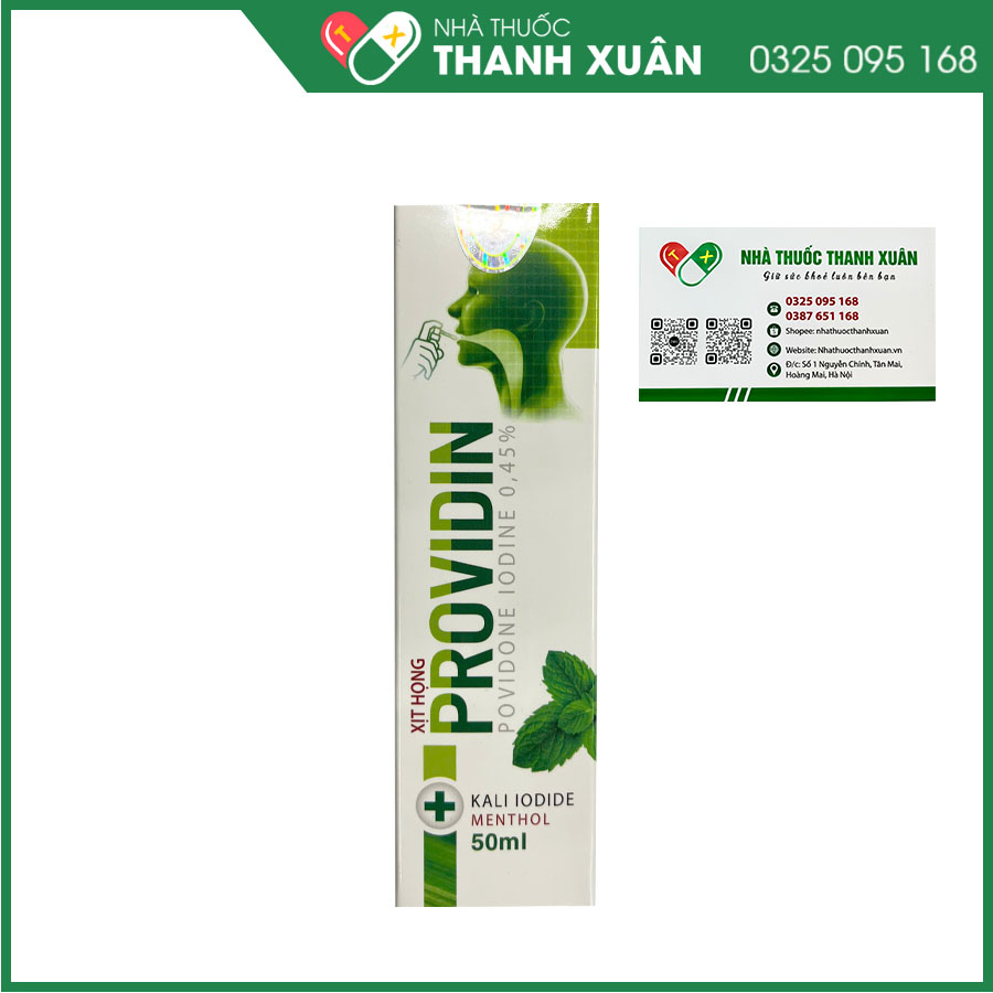 Xịt họng Providin - Giúp sát khuẩn niêm mạc họng, miệng